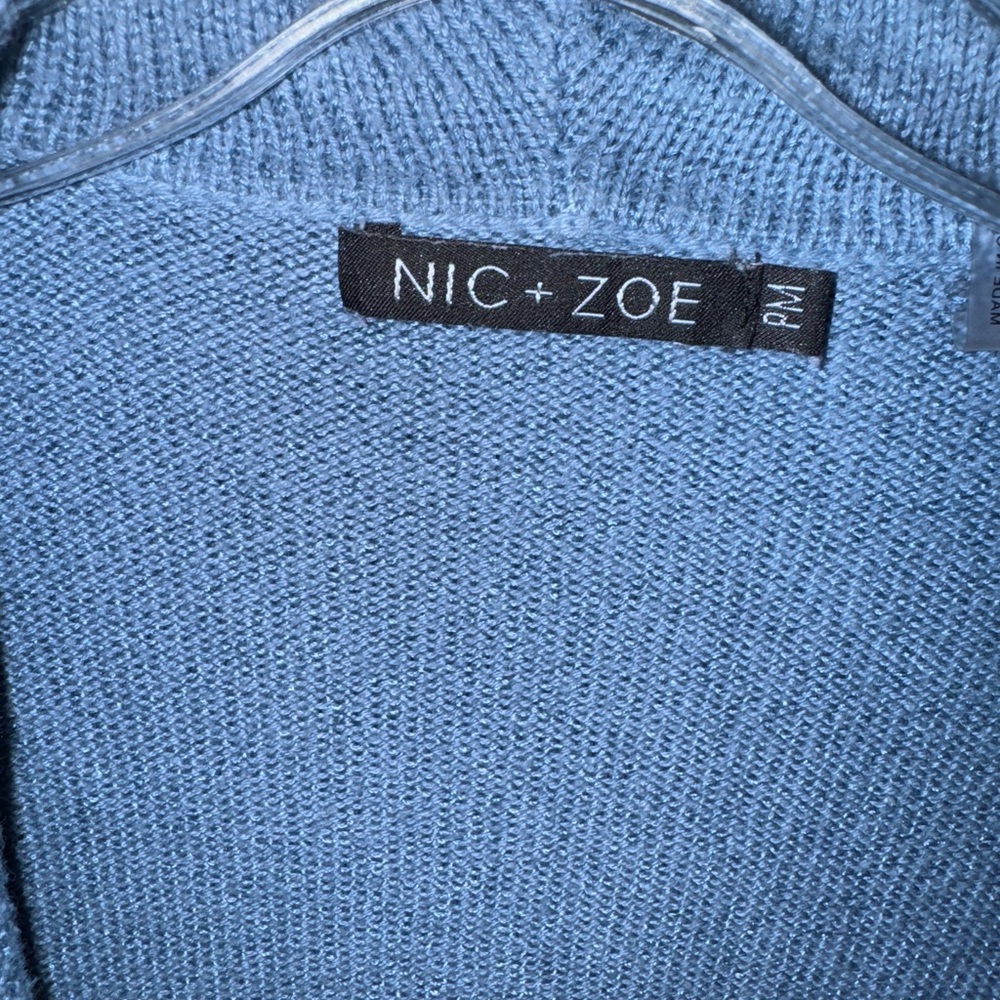 NIC+ZOE Women's Soft Blue Knit PM Top